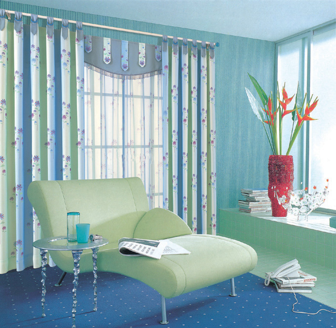 書房藍(lán)色窗簾